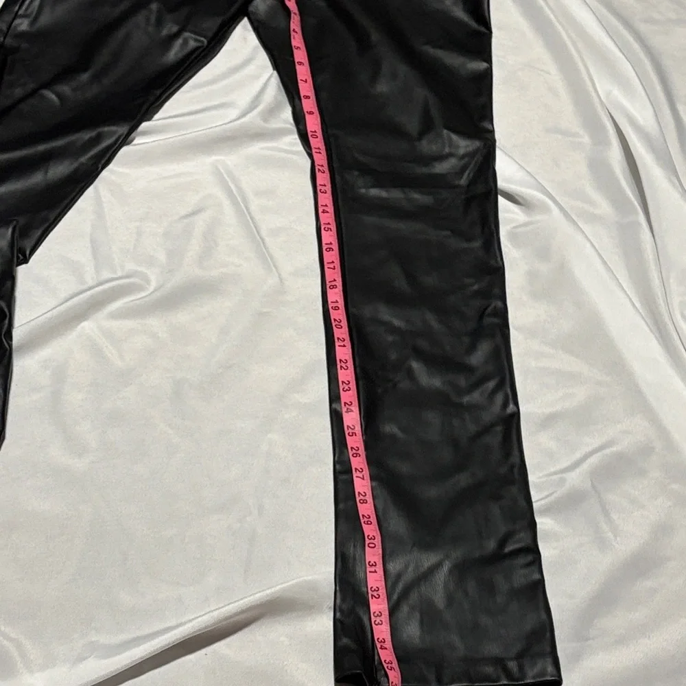 Zara Black Leather Look Trousers